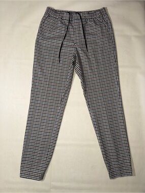 Express Men's Houndstooth Drawstring Pants - Black, Brown, White